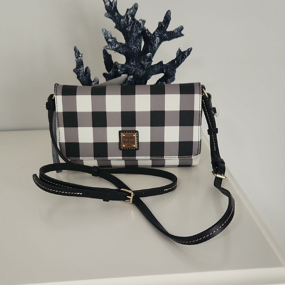Dooney & Bourke Black and White Checkered Crossbody Bag